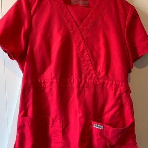 Grey's Anatomy Scrubs, Scrub Set, Red, Size Medium